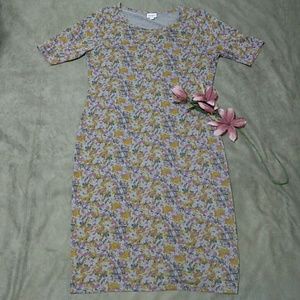 3/$10 Lularoe Gray Floral Julia Dress NWOT